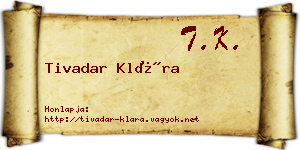 Tivadar Klára névjegykártya