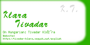 klara tivadar business card